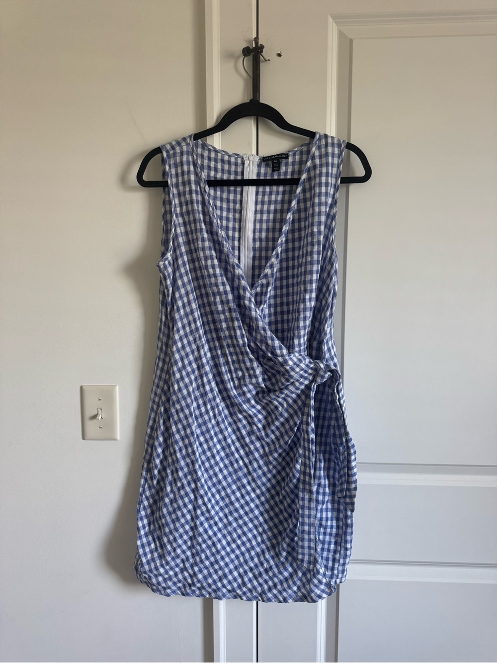 Tribal Blue and White Linen Cotton Gingham Dress